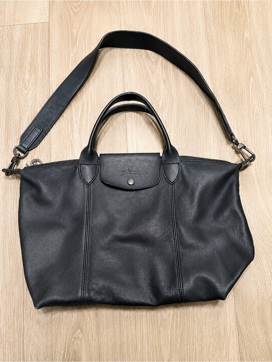 Longchamp Handbags - Longchamp Le Pliage Cuir in Black Leather